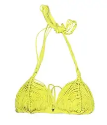 Yellow Fringe triangle, Bikini Top NWOT