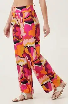 NEW Trina Turk Fan Faire Swim Pant Cover Up Pull On Wide Leg Size Small $162