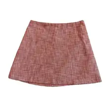 Wilfred Aritzia Tweed Mini Skirt Coral Cotton Fully Lined Size Small Women's