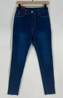 Ling Collection Jeans Women L 27x28.5 Blue Denim Cotton Stretch High Rise Skinny