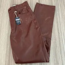 NWT Abercrombie Curve Love The 90s Straight Ultra High Rise Brown Faux Leather