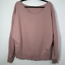 All Saints Women’s Cutoff Crewneck Sweater Size M Pink Mauve