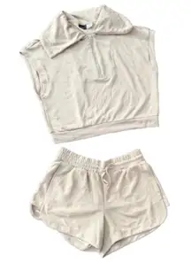 BAILEY 44 2 Piece Short Set Size large tan/off white shorts & sleeveless top
