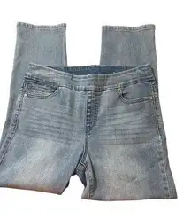 Westbound Blue Pull On Capri Jeans Slimming Panel Stretch Denim Size 6 NWOT