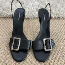 Burberry Vintage Classic Leather Sling Back Heels