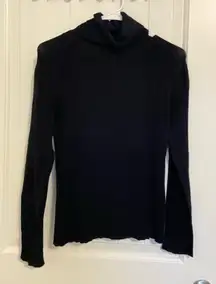 EUC BCBG Max Azria women’s black thin‎ knit soft stretchy turtleneck sweater XL