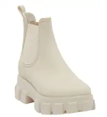 Jeffrey Campbell  Pleu Platform Lug Sole Chelsea Rain Boot Cream Size US 10 NWT