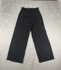 Everlane The Draper Pleated Wide Leg High Waist Pant in Buttersmooth Black 2S