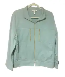 ST John Sport Size XL Marie Pastel Green Full-Zip Sleeve Jacket