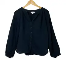 Evereve Black Peasant Style Blouse