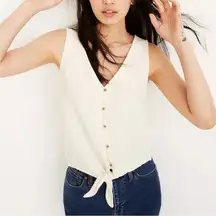 Madewell Texture & Thread Button-Front Tie Tank Top XS
