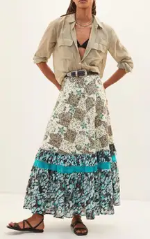 Floral Patchwork Maxi Skirt