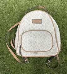 Guess Faux Leather‎ Mini Backpack Brown And Cream Barely Used