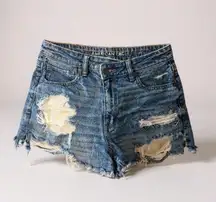 American Eagle Strigid Ripped Jean Shorts Size 8 bootie shorts