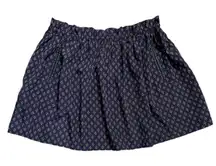 Mango Casual A-line Mini Skirt Pockets Navy Geometric Print‎ Size Large