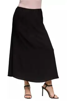 Vintage Faux Suede Skirt with Back Slit in Black Sz 12 Zip Button Closure