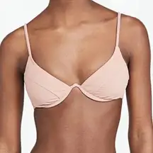 NWT Good American Ribbed Bikini Top 3XL Desert Rose Pink Mauve