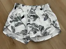 Athleta Black and White Floral Women's Athletic Shorts