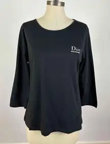 Christian Dior  Staff Exclusive 3/4 Sleeve Crew Neck Logo T Shirt Size Large