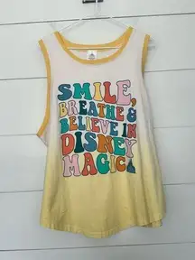 Disney Women’s 1X Smile Believe in Disney Magic Yellow Tank