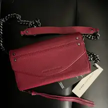Aimee Kestenberg Delancey Leather Crossbody Bag Purse Wallet  Red