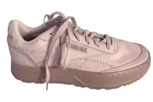 Reebok Classic Club C Double Sneakers Lavender Leather Platform Women's Size 8.5