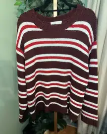 . Mohair/Wool Striped Sweater in Winterberry Size Medium