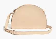 Madewell Half Moon Crossbody Bag Light Tan Leather Clutch Purse Womens Handbag