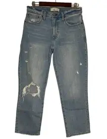 Abercrombie "The Boyfriend Midrise" Distressed Jeans, Sz 28/6R