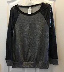FINAL MARKDOWN Sequin sleeve Ladies sun moon top medium NWT