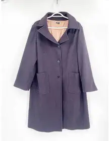 Jil Sander Oversized Wool Cashmere Navy Blue Longline Overcoat Size 38