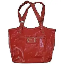 Relic Red Faux Leather Pinstripe Shoulder Bag