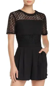 Romeo + Juliet Couture Black Eyelet Romper with Pockets Size Medium