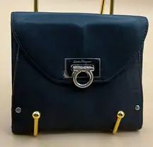 A Beautiful Black Rare Leather/Fabric Salvatore Ferragamo Snap Vintage Wallet