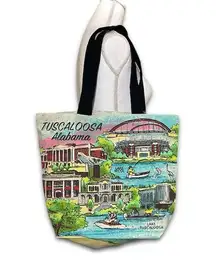 NWT Tuscaloosa Alabama City Novelty Canvas Tote Bag Historic Landmark University