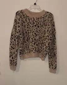 Mi Ami Oversized Dusty Sweater Fuzzy Animal Print Women's Size Medium