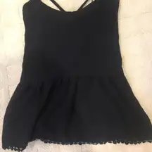 Black Crisscross Back Flowy Top 