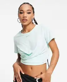 Nike Womens Dri-FIT One Luxe Twist Front Short Sleeve Top Athletic Mint Green 1X