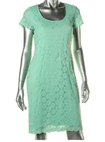 Ronnie Nicole Mint Crochet Lace Pencil Dress. Size 6.