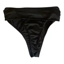 Fold over black bikini bottoms Medium very cheeky Brazilian cut high waisted​