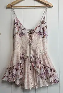 Free People romper floral playsuit one-piece ruffled boho jumper jumpsuit Small