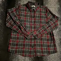 Womens medium L.L.Bean Scotch Plaid Flannel Long Sleeve Shirt