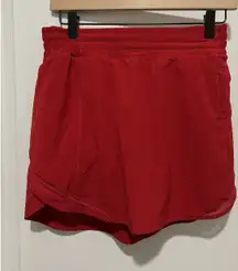 Lululemon Hotty Hot High-Rise Skirt Red Size 8 Liner Athletic Reflective Logo