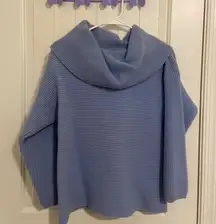 August Silk Knits women’s baby blue thick knit cowl neck sweater‎ large