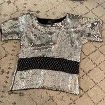 Vintage jean for Joseph Le Bon sequin beaded party top sz Small