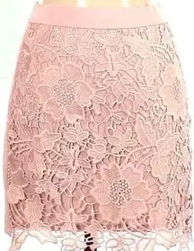 AMERICAN EAGLE AE LIGHT PINK CROCHET LACE FLORAL SHORT MINI SKIRT size 8