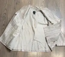 Eileen Fisher Textured Silk Acrylic Jacket Cardigan Champagne Beige Size S