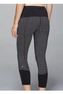 LULULEMON Runday Crop Legging Parallel Stripe RARE