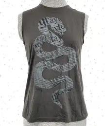 Taylor Swift Snake Reputation Tour Cities Tank Muscle Tee Sleeveless Top Gray S
