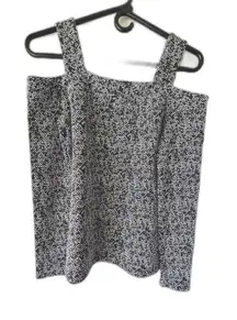 MICHAEL MICHAEL KORS Womens cut out of shoulders balck white Top size XS